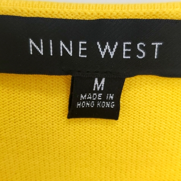 Nine West Women Cardigan, Size Medium, Yellow - Picture 8 of 9